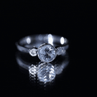 Bezel Set Aquamarine Solitaire Engagement Ring with Diamond AAA - Rosec Jewels