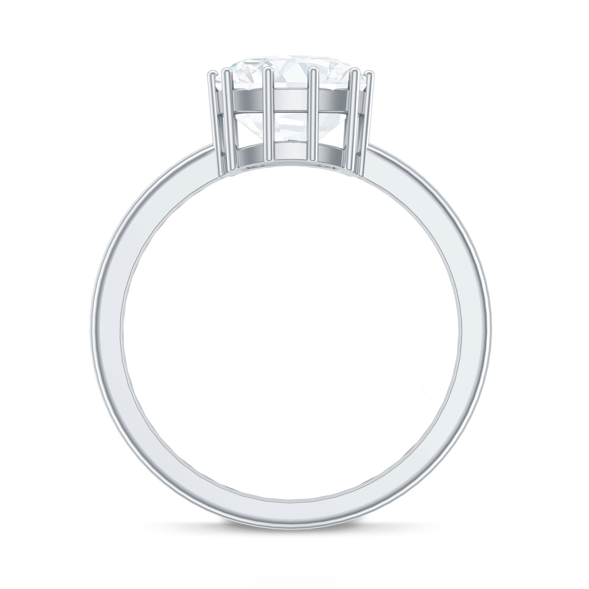 Certified 8 MM Cushion Cut Moissanite Solitaire Engagement Ring D-VS1 - Rosec Jewels