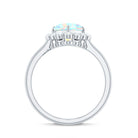 Certified Real Ethiopian Opal Heart Shaped Engagement Ring with Diamond Halo AAA - Rosec Jewels