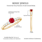 Graduated Style Lab Created Ruby and Diamond Promise Ring AAAA - Rosec Jewels