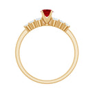 Graduated Style Lab Created Ruby and Diamond Promise Ring AAAA - Rosec Jewels