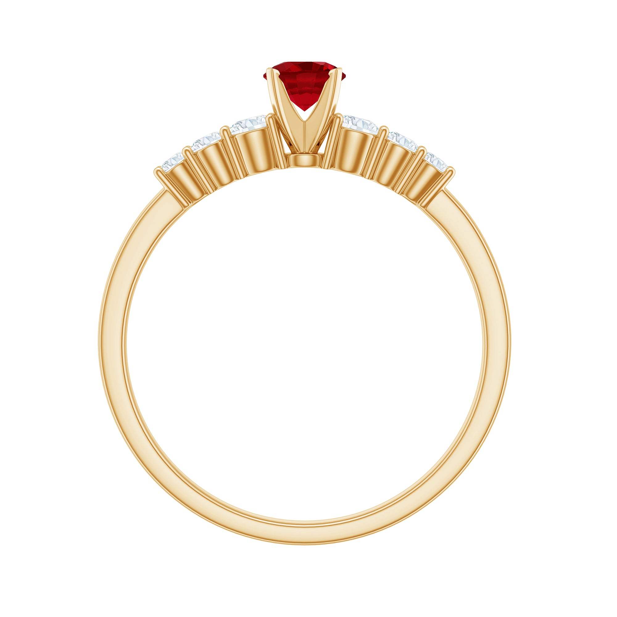 Rosec Jewels-Graduated Style Lab Created Ruby and Diamond Promise Ring