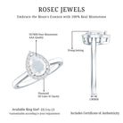 Rosec Jewels-Pear Shaped Moonstone Halo Engagement Ring with Diamond
