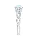 Real Ethiopian Opal Diamond Vintage Looking Engagement Ring with Criss Cross Shank AAA - Rosec Jewels