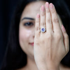 Genuine 1.3 Carat Oval Cut Tanzanite Huge Engagement Ring in Silver AAA 92.5 Sterling Silver - Rosec Jewels