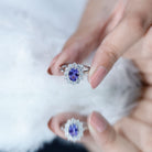 Genuine 1.3 Carat Oval Cut Tanzanite Huge Engagement Ring in Silver AAA 92.5 Sterling Silver - Rosec Jewels