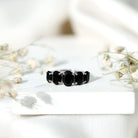 Rosec Jewels-Oval Shaped Black Onyx 5 Stone Anniversary Ring