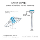 Aquamarine Emerald Cut Engagement Ring with Diamond Trio AAA - Rosec Jewels