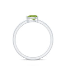 Natural 1 Carat Pear Shape Peridot Engagement Ring with Diamond AAA - Rosec Jewels