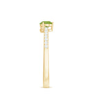 Natural 1 Carat Pear Shape Peridot Engagement Ring with Diamond AAA - Rosec Jewels
