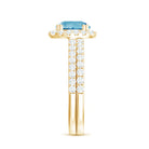 3.25 CT Swiss Blue Topaz and Moissanite Ring Set in Gold Swiss Blue Topaz - ( AAA ) - Quality - Rosec Jewels