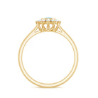Rosec Jewels-Real Round Aquamarine and Diamond Halo Promise Ring