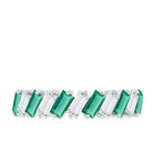 Certified Baguette Lab Grown Emerald Wedding Anniversary Band Ring AAAA - Rosec Jewels