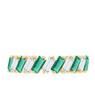 Certified Baguette Lab Grown Emerald Wedding Anniversary Band Ring AAAA - Rosec Jewels