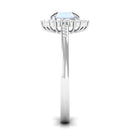 3/4 CT Natural Moonstone Engagement Ring with Diamond Accent AAA - Rosec Jewels