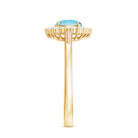 Rosec Jewels-Natural 6MM Aquamarine Halo Engagement Ring with Diamond