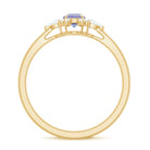 Real Tanzanite Promise Ring with Diamond AAA - Rosec Jewels