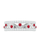 Rosec Jewels-Lab Created Ruby and Diamond Designer Anniversary Band