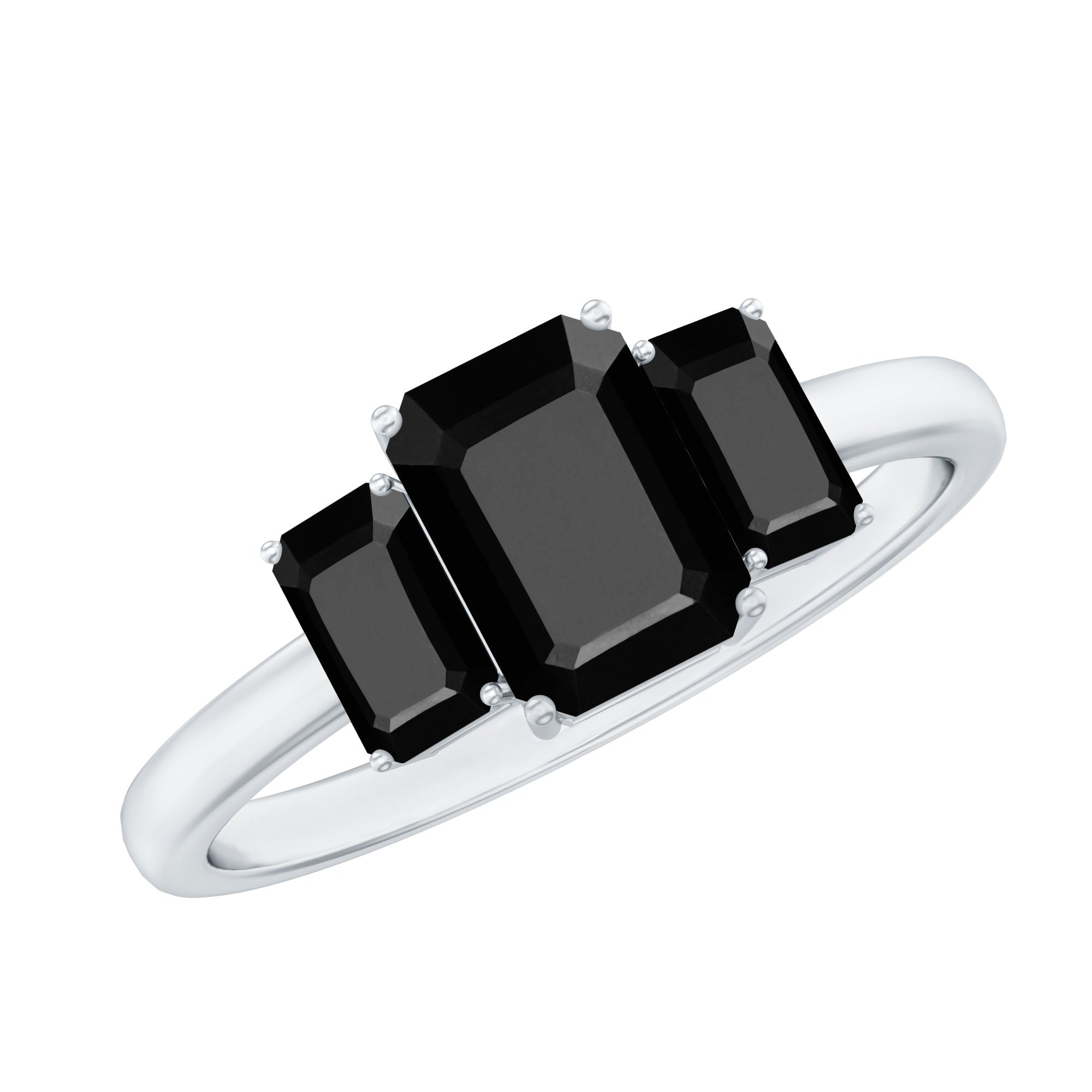 アスティエ　クリスマスオーナメント　ENGAGEMENT RING BLACK Oval Black Spinel Engagement ring - Gothic Silver Skull