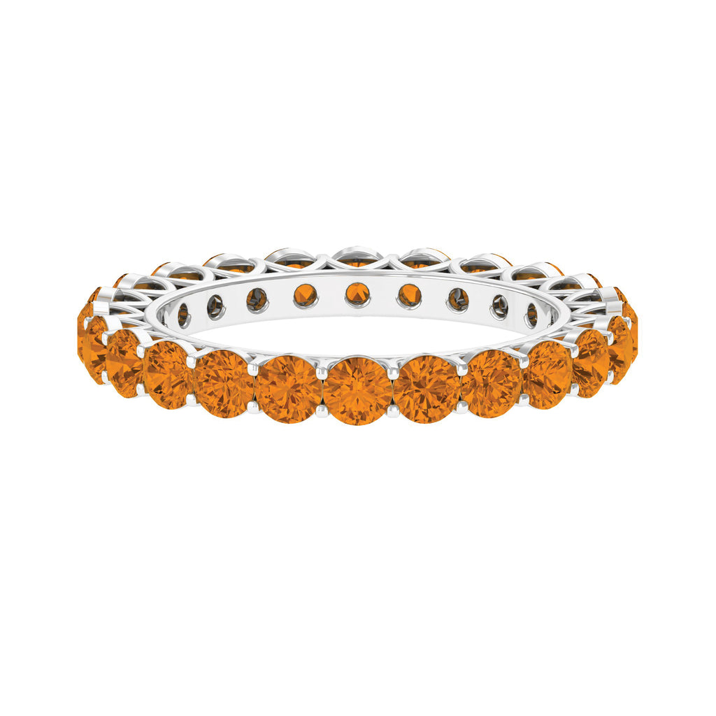 Rosec Jewels - Round Citrine Simple Full Eternity Band Ring