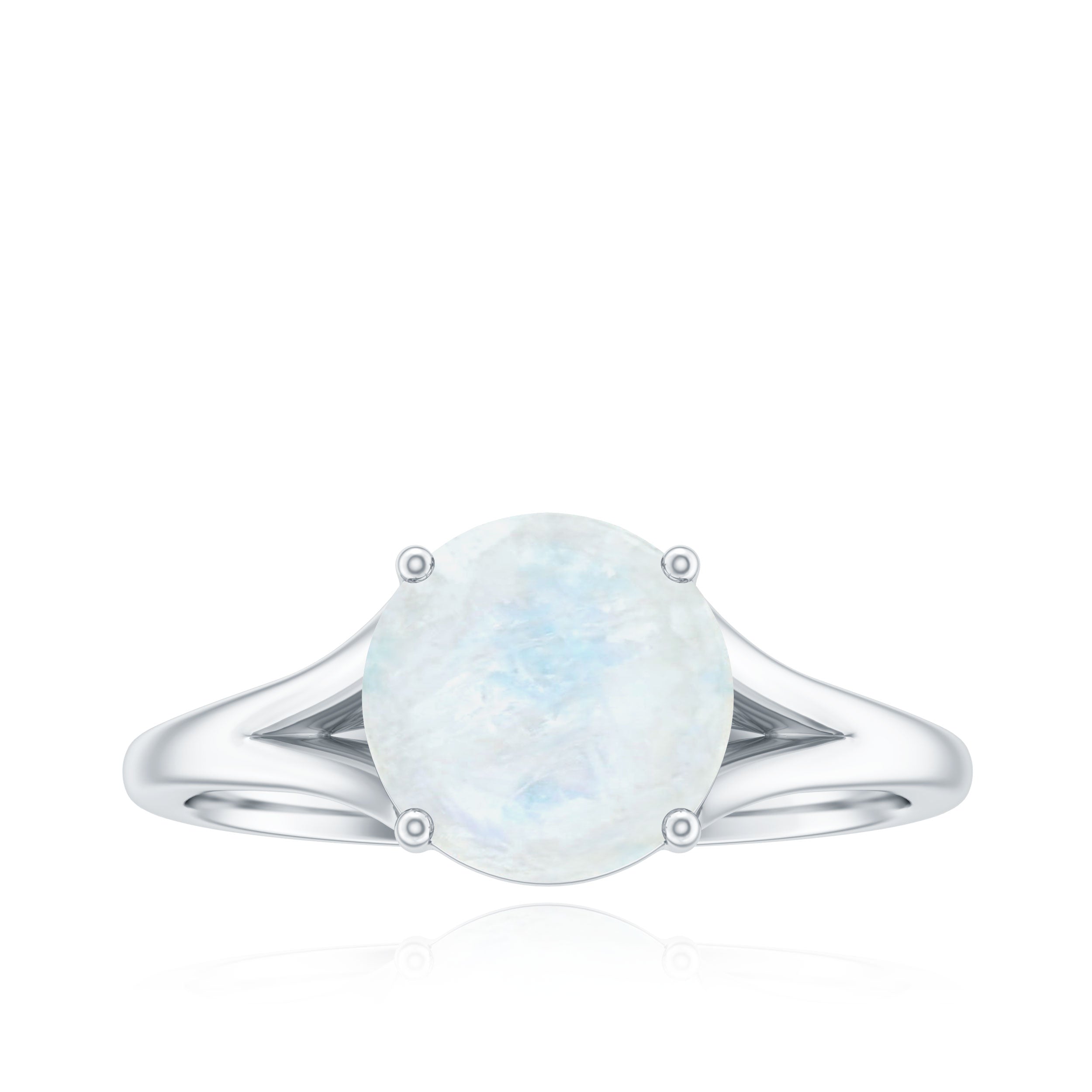Rosec Jewels-1 CT Natural Moonstone Solitaire Ring with Surprise Diamond