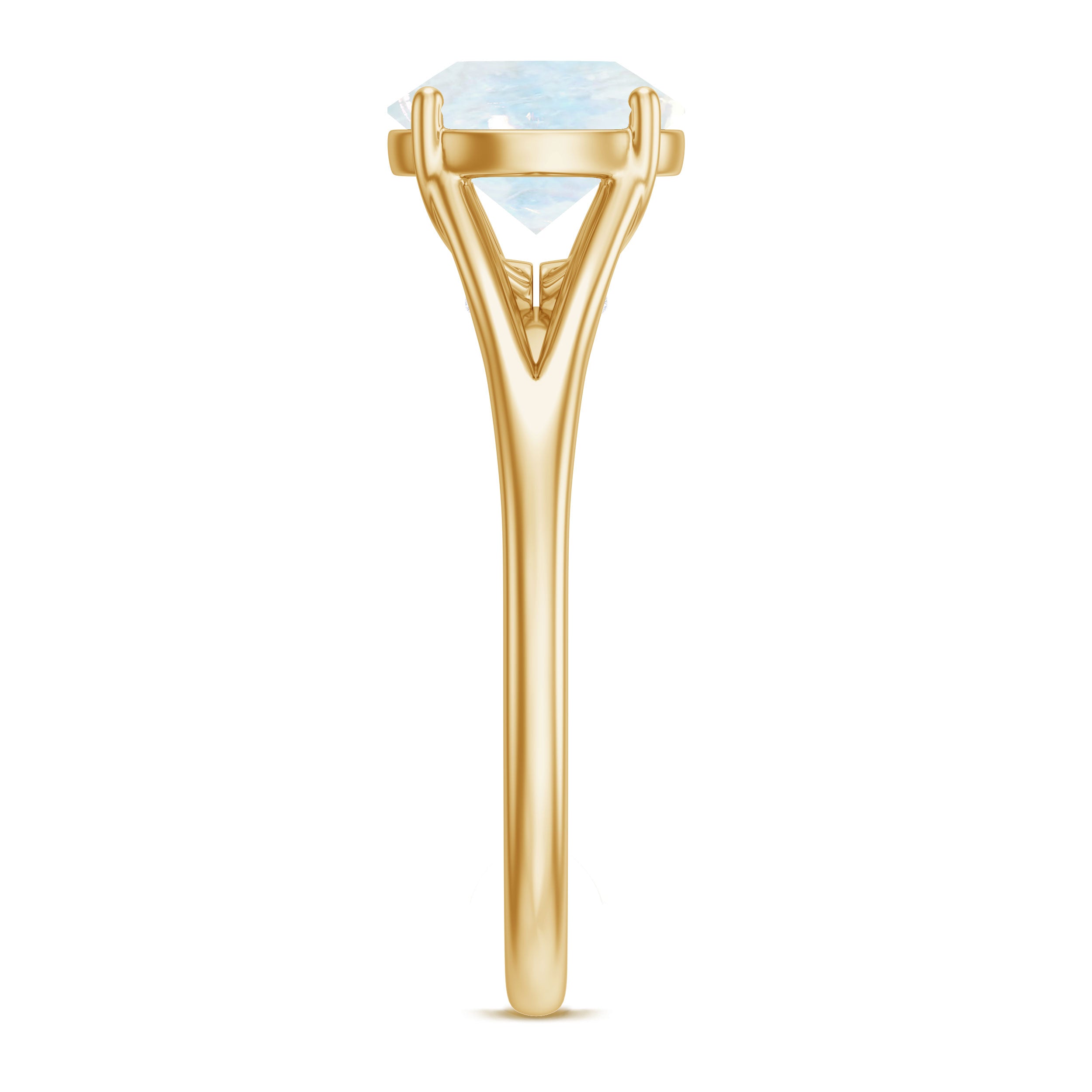 Rosec Jewels-1 CT Natural Moonstone Solitaire Ring with Surprise Diamond