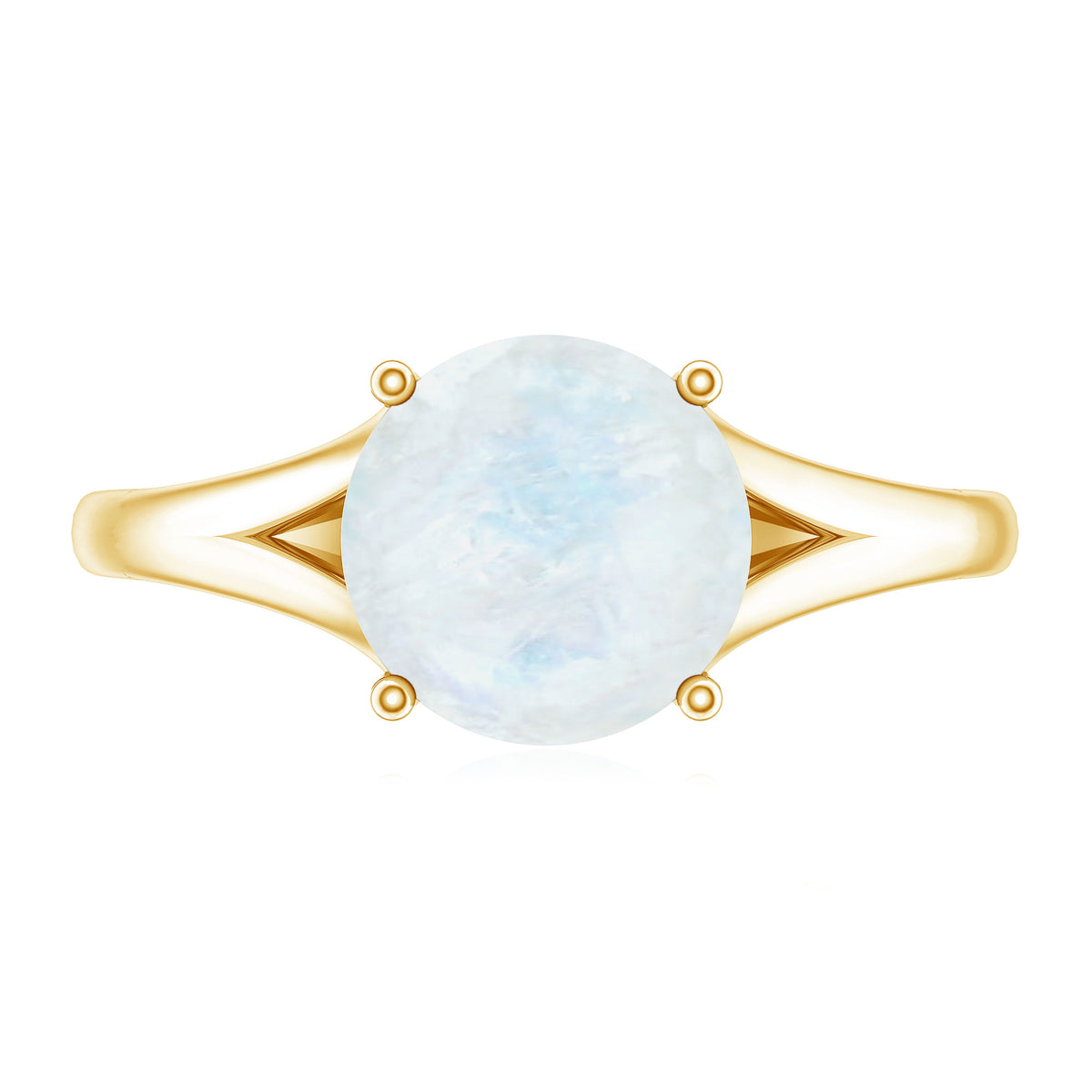 0.8 Carat Natural Moonstone Solitaire Ring with Surprise Diamond AAA - Rosec Jewels