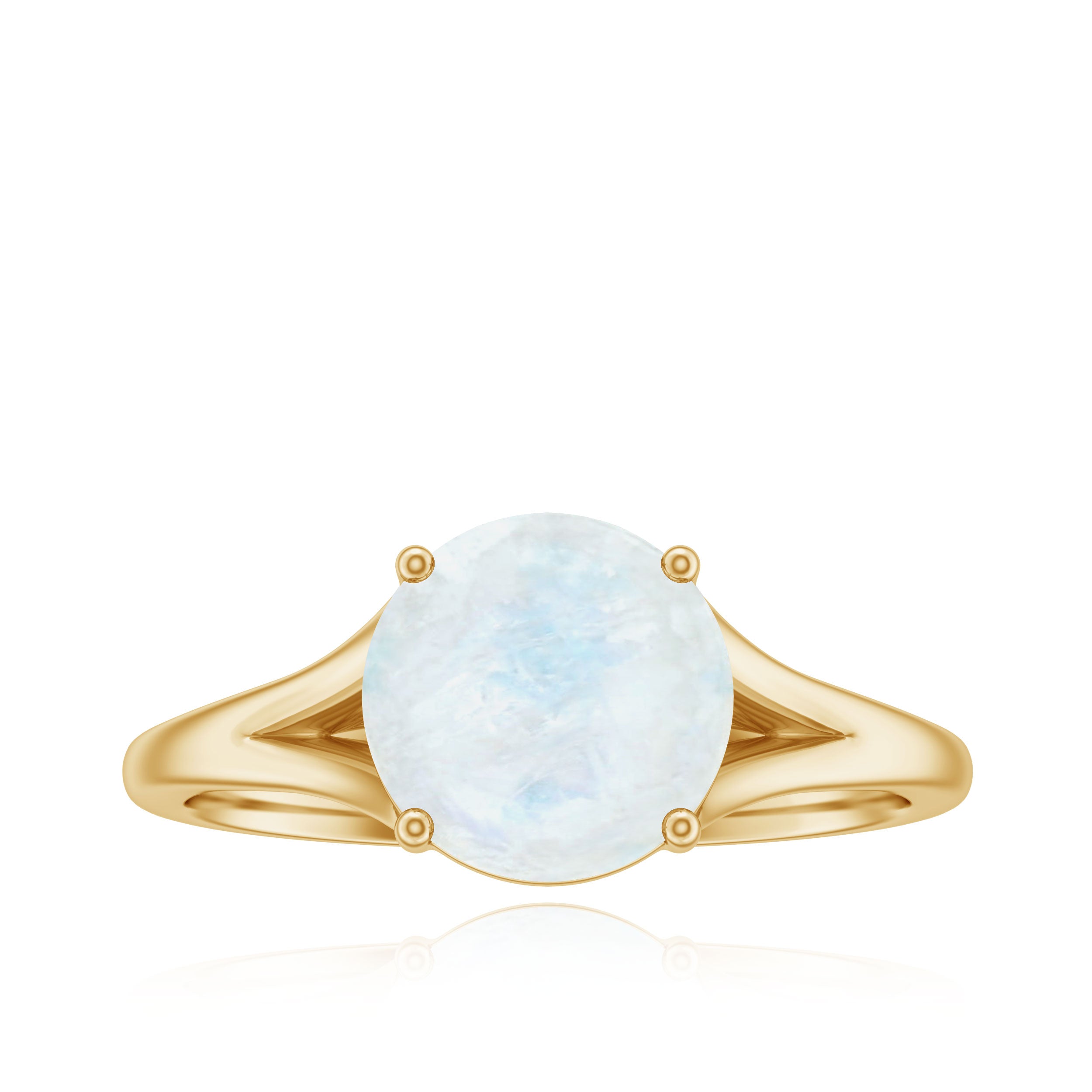 Rosec Jewels-1 CT Natural Moonstone Solitaire Ring with Surprise Diamond