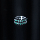 Natural Emerald Half Eternity Ring in Bezel Set AAA - Rosec Jewels