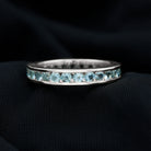 2 Carat Channel Set Aquamarine Eternity Band Ring Aquamarine - ( AAA ) - Quality - Rosec Jewels