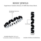Rosec Jewels-Genuine Pear Shaped Black Onyx Stackable Wedding Band