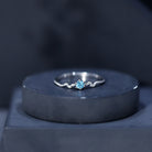 Round Aquamarine Diamond Nature Inspired Promise Ring AAA - Rosec Jewels