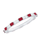 Genuine Baguette Ruby Diamond Eternity Ring for Women AAA - Rosec Jewels