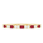 Genuine Baguette Ruby Diamond Eternity Ring for Women AAA - Rosec Jewels