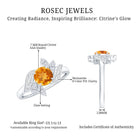 Certified Real 1.2 Carat Citrine Engagement Ring with Moissanite AAA - Rosec Jewels