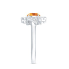 Certified Real 1.2 Carat Citrine Engagement Ring with Moissanite AAA - Rosec Jewels