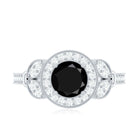 Vintage Style 2 Carat Lab Grown Black Diamond Engagement Ring with Moissanite AAAA ( Synthetic ) - Rosec Jewels