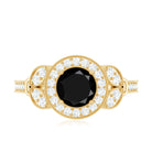 Vintage Style 2 Carat Lab Grown Black Diamond Engagement Ring with Moissanite AAAA ( Synthetic ) - Rosec Jewels