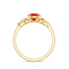 1.25 CT Fire Opal Flower Engagement Ring with Diamond AAA - Rosec Jewels