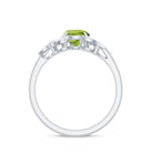 Nature Inspired 2 Carat Peridot Engagement Ring with Diamond AAA - Rosec Jewels