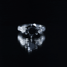 Natural Black Spinel Floral Engagement Ring with Diamond AAA - Rosec Jewels