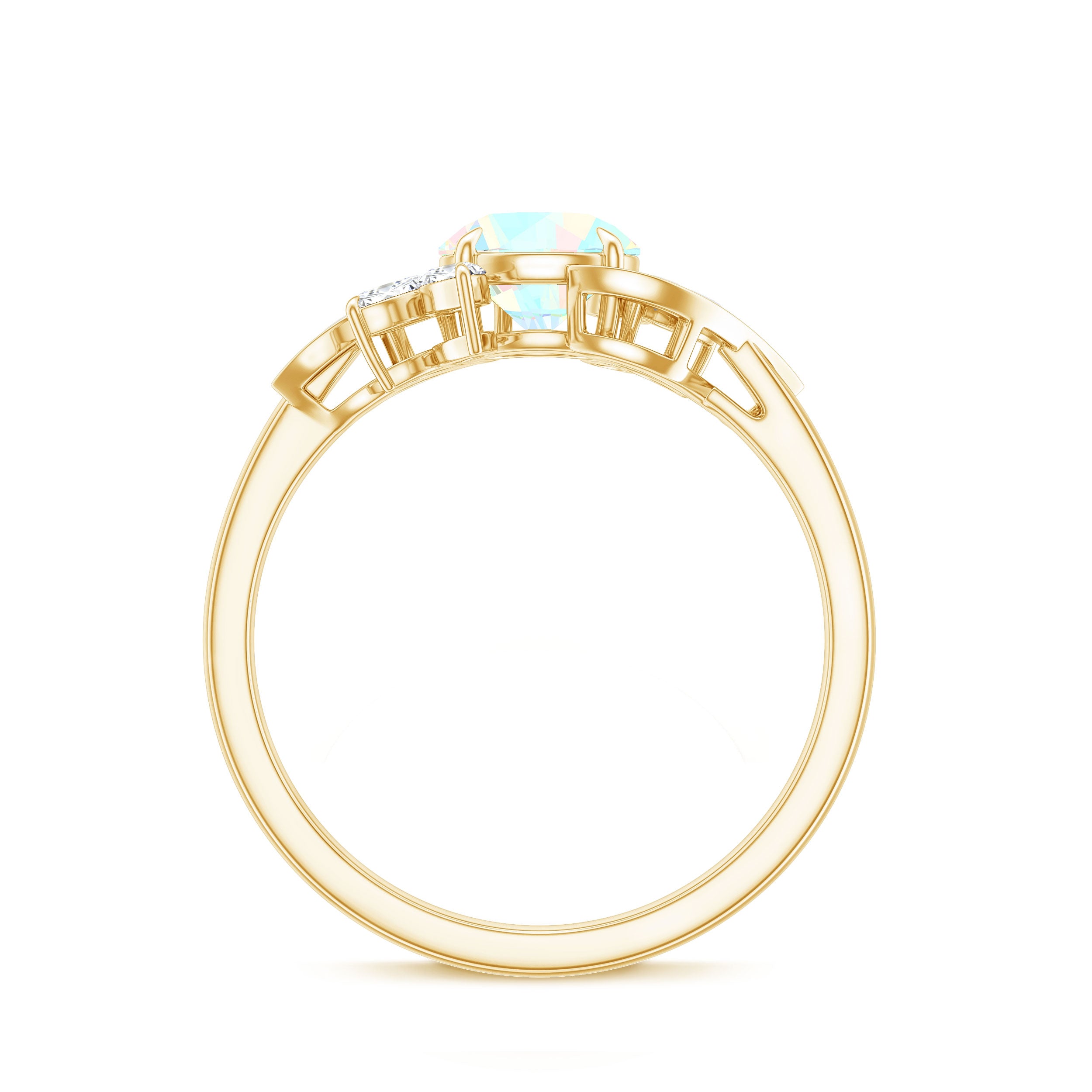 Nature Inspired Ethiopian Opal and Diamond Engagement Ring AAA - Rosec Jewels