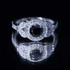 Rosec Jewels-Vintage Looking 1.3 Carat Lab Grown Black Diamond Engagement Ring with White Diamond