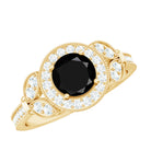 Rosec Jewels-Vintage Looking 1.3 Carat Lab Grown Black Diamond Engagement Ring with White Diamond