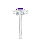 Rosec Jewels-Nature Inspired 1 Carat Amethyst Engagement Ring with Diamond