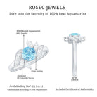 Rosec Jewels-Genuine 0.8 Carat Aquamarine and Diamond Flower Engagement Ring
