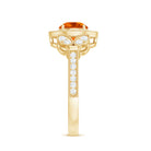 Rosec Jewels-Vintage Inspired Fire Opal Engagement Ring with Diamonds