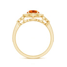 Rosec Jewels-Vintage Inspired Fire Opal Engagement Ring with Diamonds