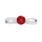 Rosec Jewels-Solitaire Lab Created Ruby Infinity Engagement Ring with Diamonds