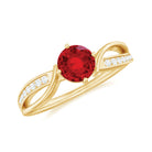 Rosec Jewels-Solitaire Lab Created Ruby Infinity Engagement Ring with Diamonds